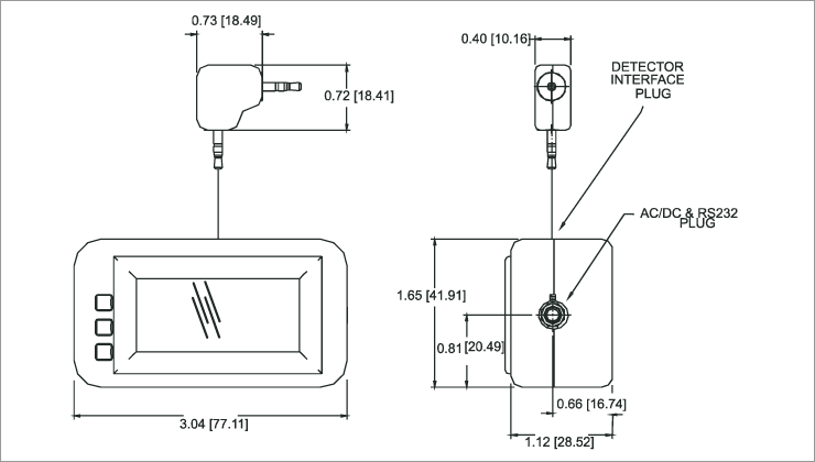 Display Unit Mechanical Dimensions (inches) [mm]