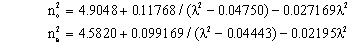 The Sellmeier equations(λ in µm)