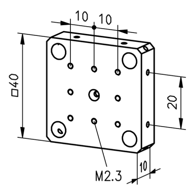 レール FLS 40用 マウントプレート 図面