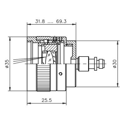 Focusable collimator with achromatic lens 図面
