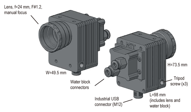 Optional configuration: industrial USB connector (M12) in the bottom side: