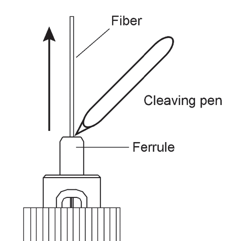 クリービングペンでファイバーに軽くスコアを入れ、真上に引き抜いて切り離します。