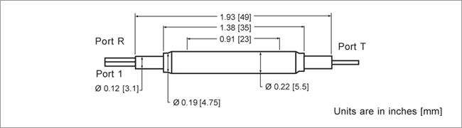 Miniature Inline WDM Dimensions