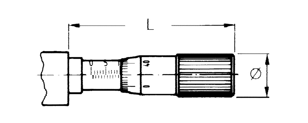 Ø = 14 mm; L = 36 mm in central position