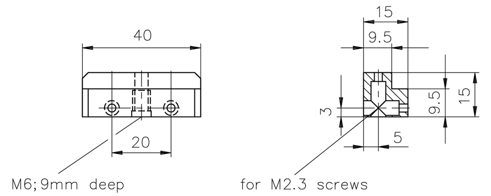 To integrate the T / TS linear stages to the Microbench.; Two Corner connector 40 are necessary for a stable construction.