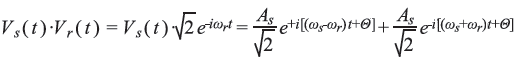 式 1. 測定信号 s と参照信号 r の乗算